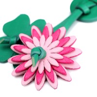 شرابات Santoni Flora Luck من الجلد باللون الأخضر والوردي - Santoni - 2