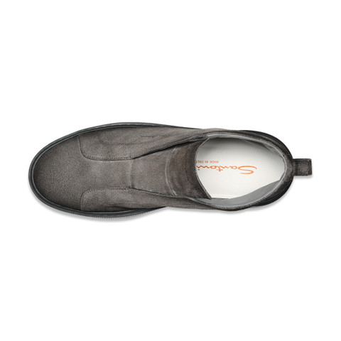 Men's grey suede slip-on sneaker - Santoni - 5