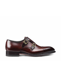 Men's red leather double-buckle shoe - Santoni - 1