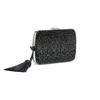 Black suede and strass clutch - Santoni - 2