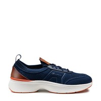 Men's blue stretch knit Easy Bounce sneaker - Santoni - 1