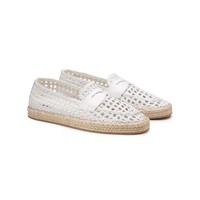 Women's white woven leather espadrillas - Santoni - 2