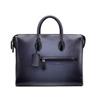 Light blue leather laptop bag - Santoni - 1