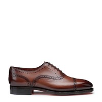 Braune Oxfords f&uuml;r Herren aus Leder mit Brogue-Lochverzierung - Santoni - 1