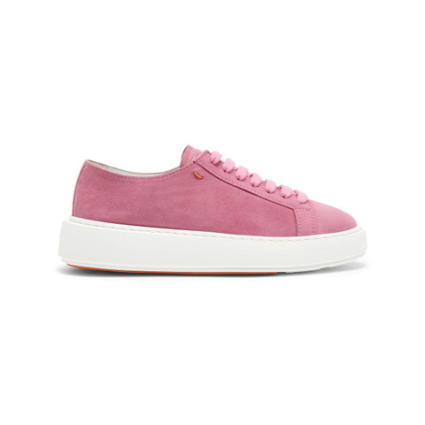 Women's pink suede sneaker - Santoni - 1