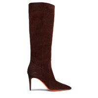 Stivale tacco alto da donna in suede testa di moro - Santoni - 1