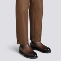 Men's dark brown leather Chelsea boot - Santoni - 2