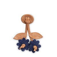 شرابات Santoni Flora من جلد السويد باللون البني الفاتح والأزرق - Santoni - 1