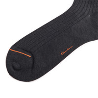 Grey Filo di Scozia mercerised cotton crew socks - Santoni - 2