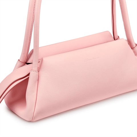 Rosafarbene Schultertasche aus Leder - Santoni - 4