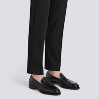 Men's black leather penny loafer - Santoni - 2