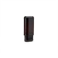 Cigar case in cedar wood covered in brown leather - Santoni - 2