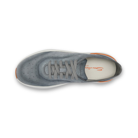 Men's grey suede and leather Easy Bounce sneaker - Santoni - 5