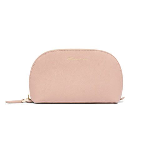 Pink tumbled leather pouch - Santoni - 1