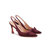 Women's burgundy suede high-heel slingback - Santoni - 2