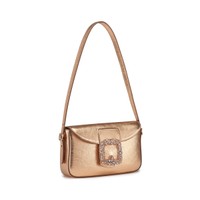 Rosafarbene Schultertasche aus laminiertem Leder - Santoni - 2