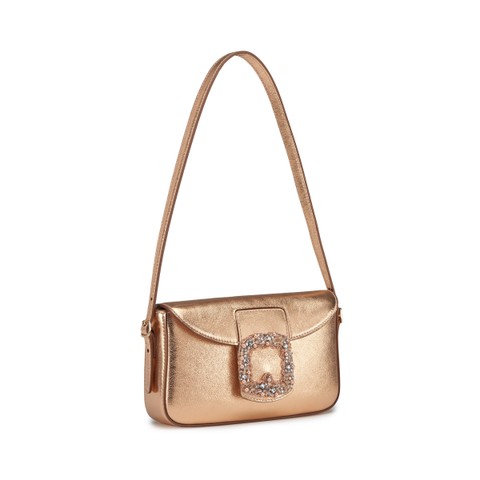 Rosafarbene Schultertasche aus laminiertem Leder - Santoni - 2