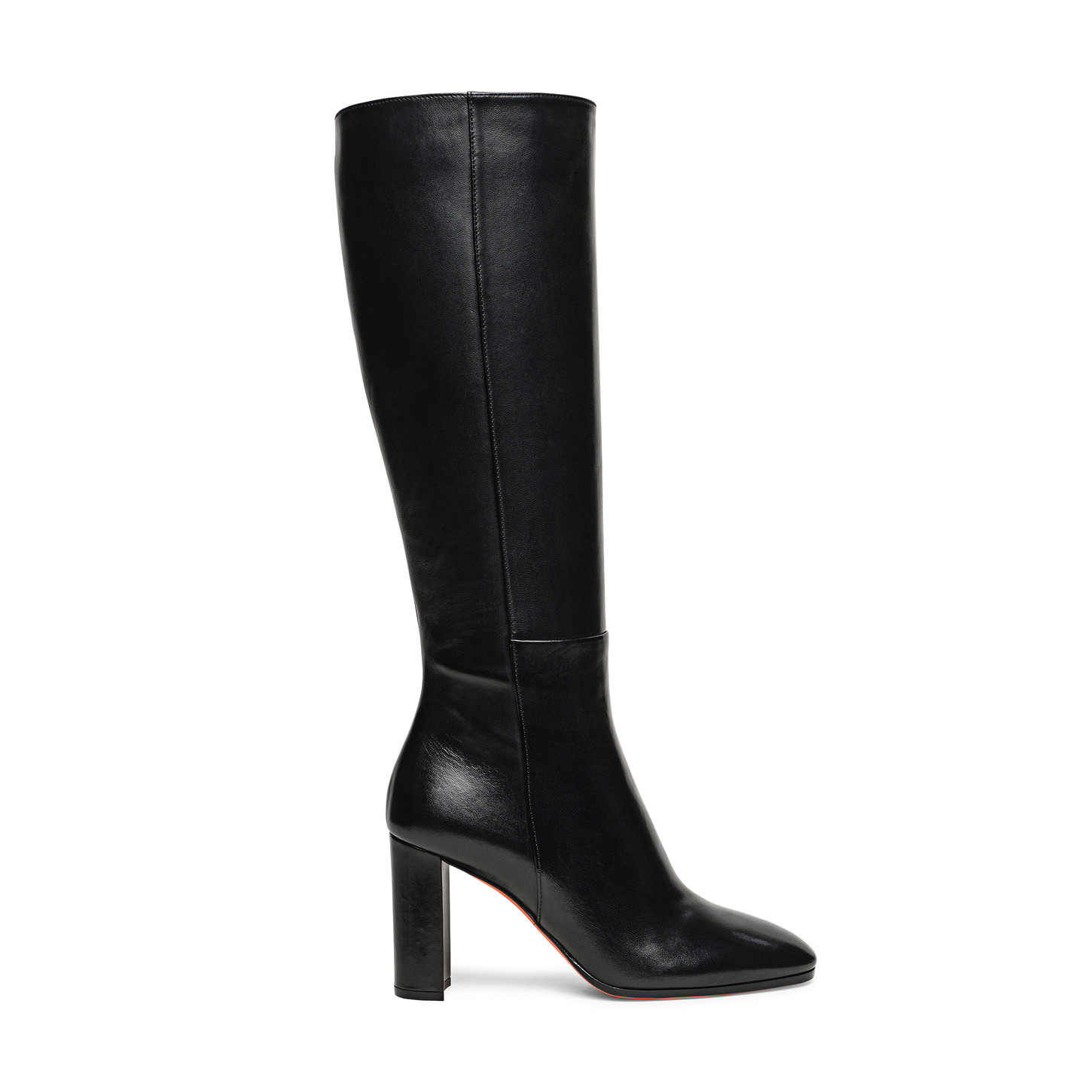 Santoni Stivale tacco alto da donna in pelle nera
