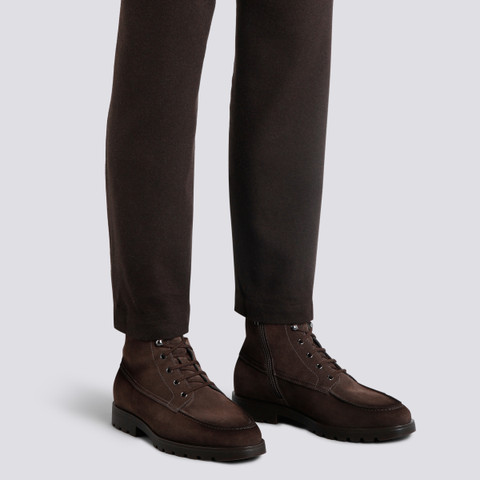 Men's dark brown suede ankle boot - Santoni - 2