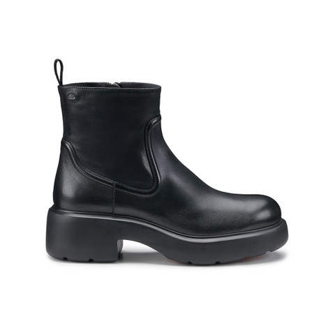 Women's black leather Easy ankle boot - Santoni - 1