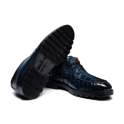 Men's blue alligator leather desert boot - Santoni - 3