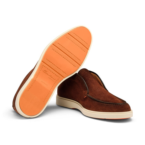 Stivaletto desert da uomo in suede marrone testa di moro - Santoni - 4