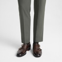 Men's dark brown leather double monk straps shoe - Santoni - 2