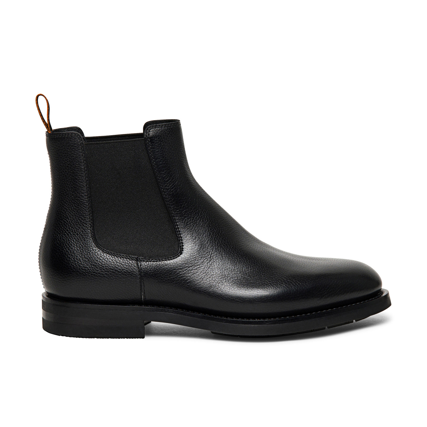 Santoni Stivaletto chelsea da uomo in pelle anticata nera