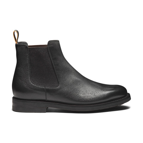 Men’s polished black leather Chelsea boot - Santoni - 1