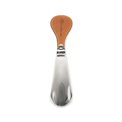 Travel shoehorn with leather handle - Santoni - 3