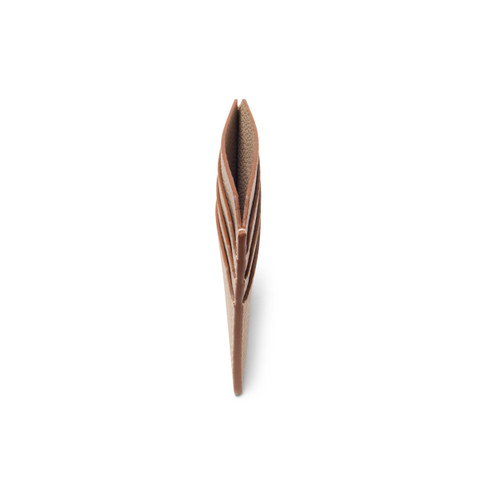 Beige tumbled leather credit card holder - Santoni - 3
