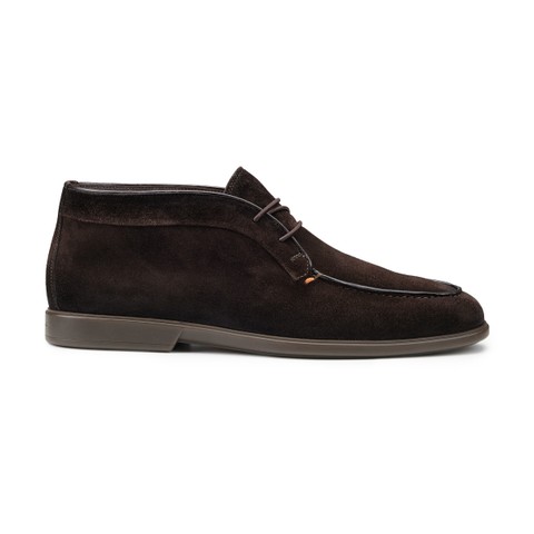 Men's dark brown suede desert boot - Santoni - 1