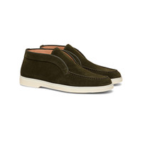 Stivaletto desert da donna in suede verde - Santoni - 2