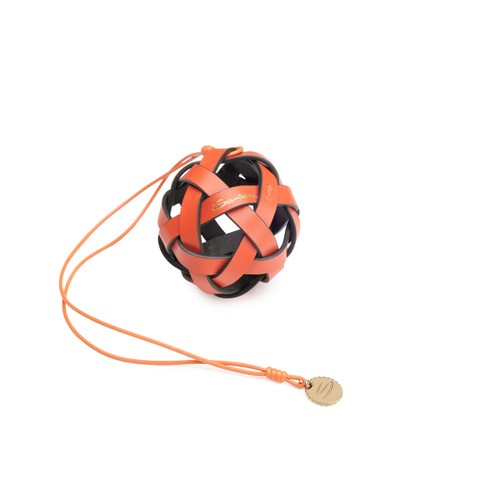 Orange woven leather sphere charm - Santoni - 3