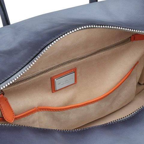 Light blue leather weekend bag - Santoni - 3