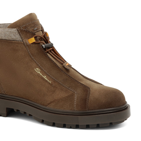 Men's brown suede hiking boot - Santoni - 6