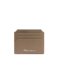 Beige tumbled leather credit card holder - Santoni - 1