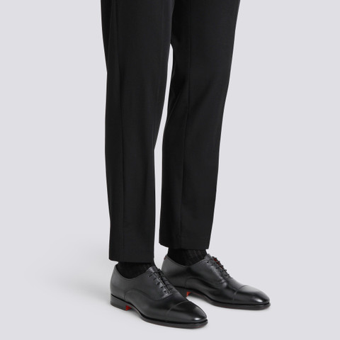 Men's black leather Oxford shoe - Santoni - 2