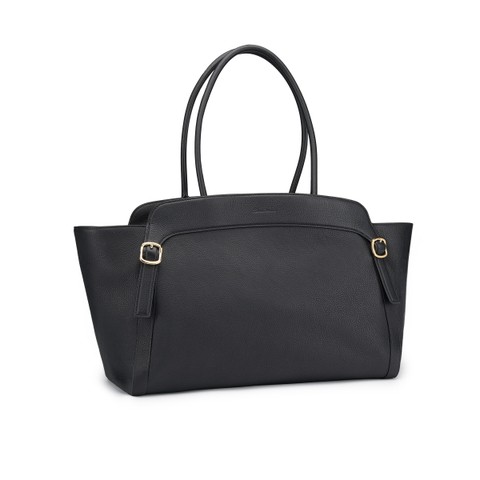 Borsa a spalla in pelle bottalata nera - Santoni - 2