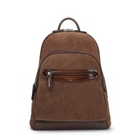 Brown suede and leather backpack - Santoni - 1