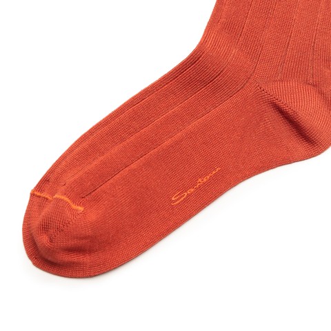 Calzini medi in Filo di Scozia arancione - Santoni - 2