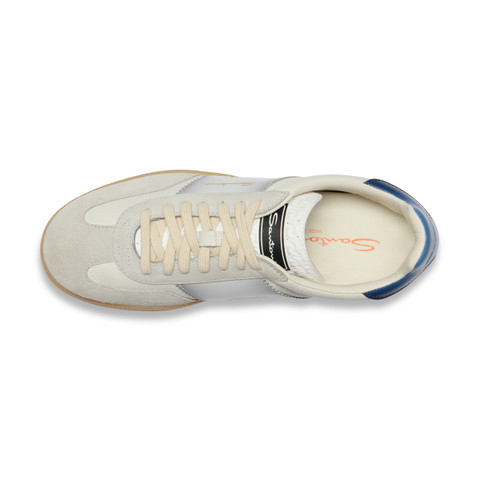 Sneaker DBS Oly da uomo in pelle e suede bianco, grigio e blu - Santoni - 5