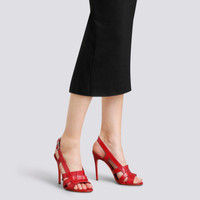 Sandalo Beyond tacco alto da donna in pelle rossa - Santoni - 2