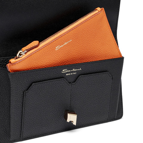 Black tumbled leather document holder - Santoni - 3