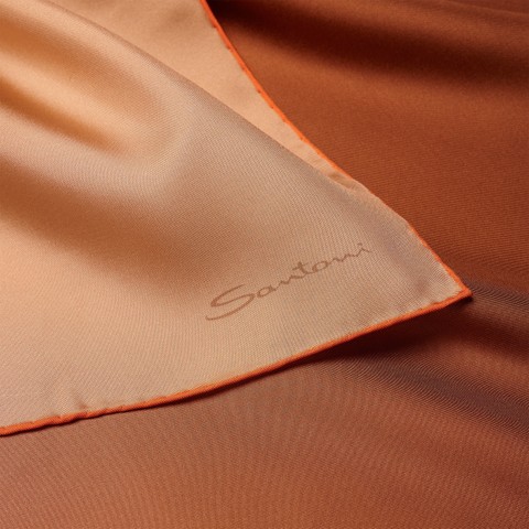 Orange silk scarf - Santoni - 4