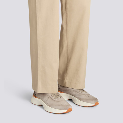 Sneaker Easy Bounce en daim et cuir beige pour homme - Santoni - 2