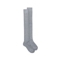 Grey cashmere high socks - Santoni - 1