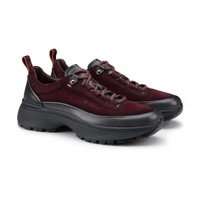Men's burgundy leather and suede Easy Bounce Mountain sneaker - Santoni - 2