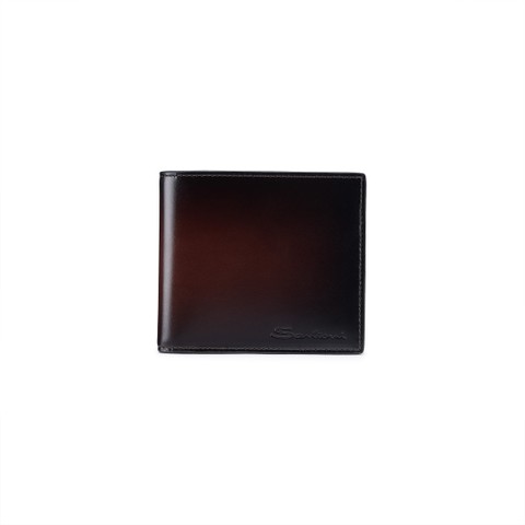 Dark brown leather wallet - Santoni - 1