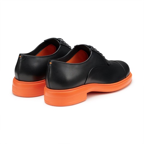 Women's black leather Easy Run lace-up - Santoni - 3